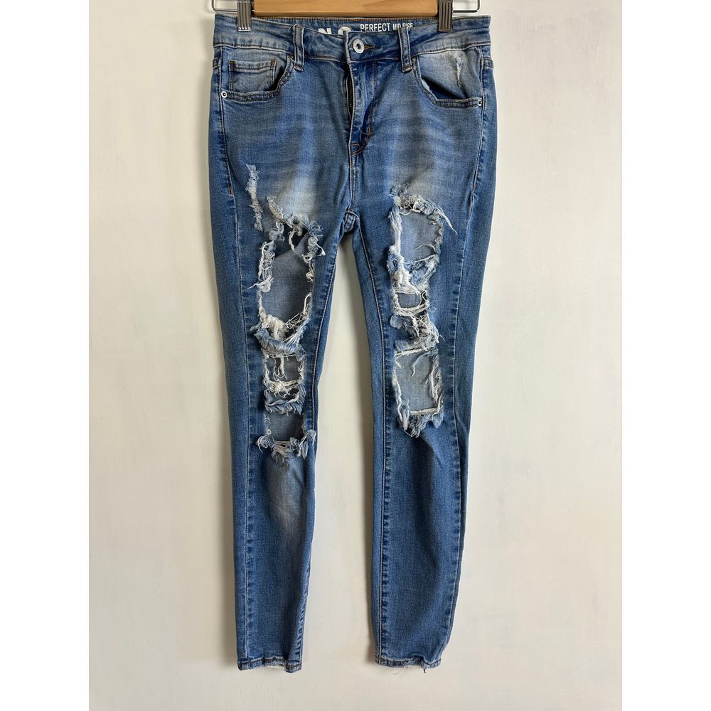 Song Girls Mid Rise Skinny Legs Ripped Jeans 5‎